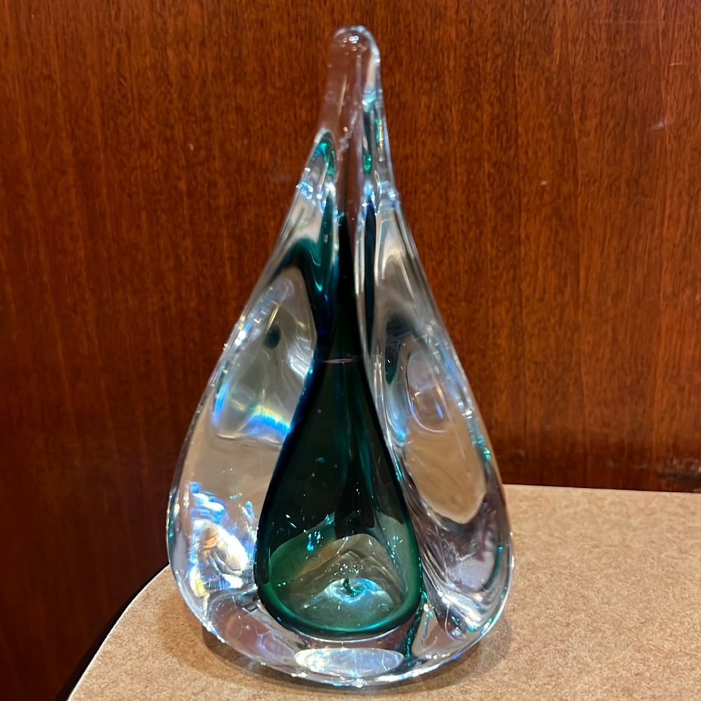 Rare TEARDROP GLASS ART SCULPTURE SIGNED